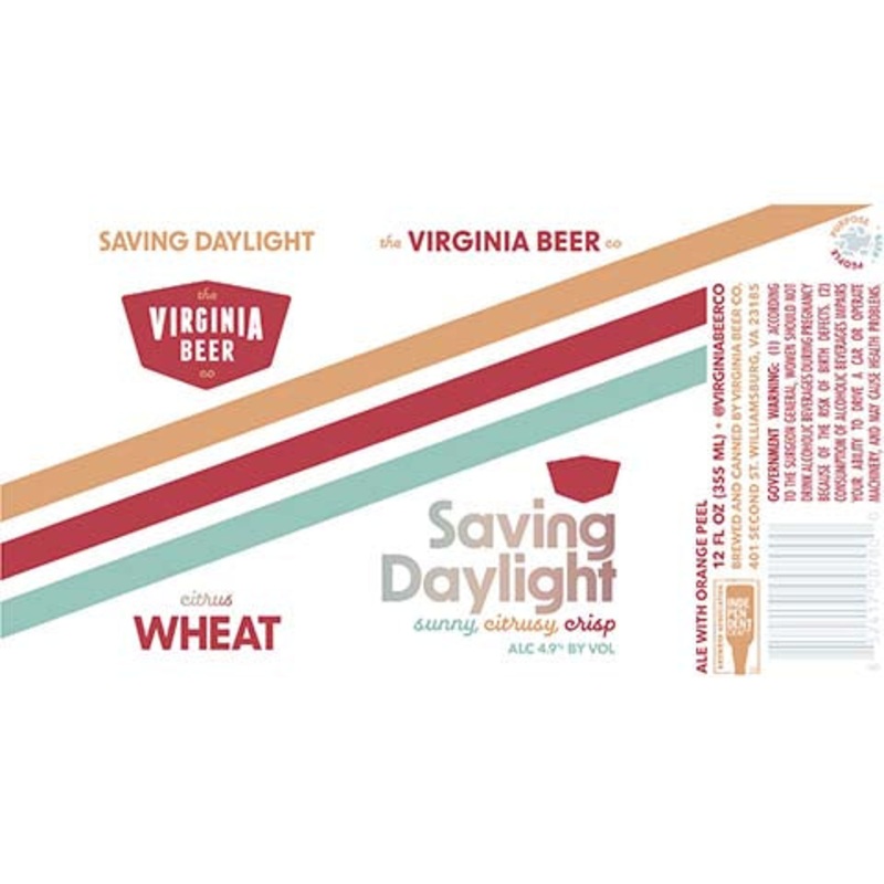 The Virginia Beer Saving Daylight Wheat Ale 12OZ SINGLE CAN