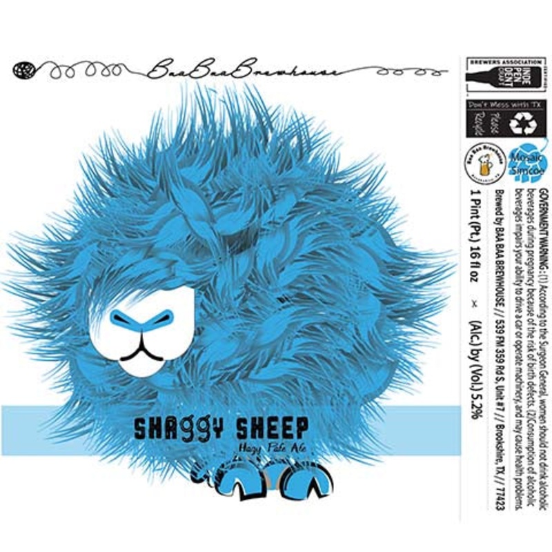 Baa Baa Shaggy Sheep Hazy Pale Ale (Mosaic, Simcoe) 16OZ SINGLE CAN