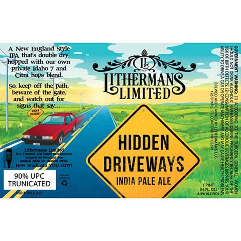 Lithermans Limited Hidden Driveways IPA 16OZ SINGLE CAN
