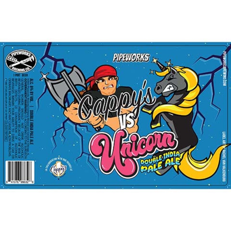 Pipeworks Cappy's vs Unicorn DIPA 16OZ SINGLE CAN
