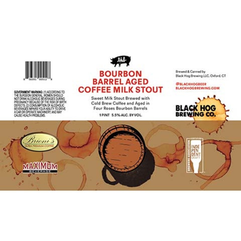 Black Hog Bourbon Barrel Aged Coffee Milk Stout 16OZ SINGLE CAN