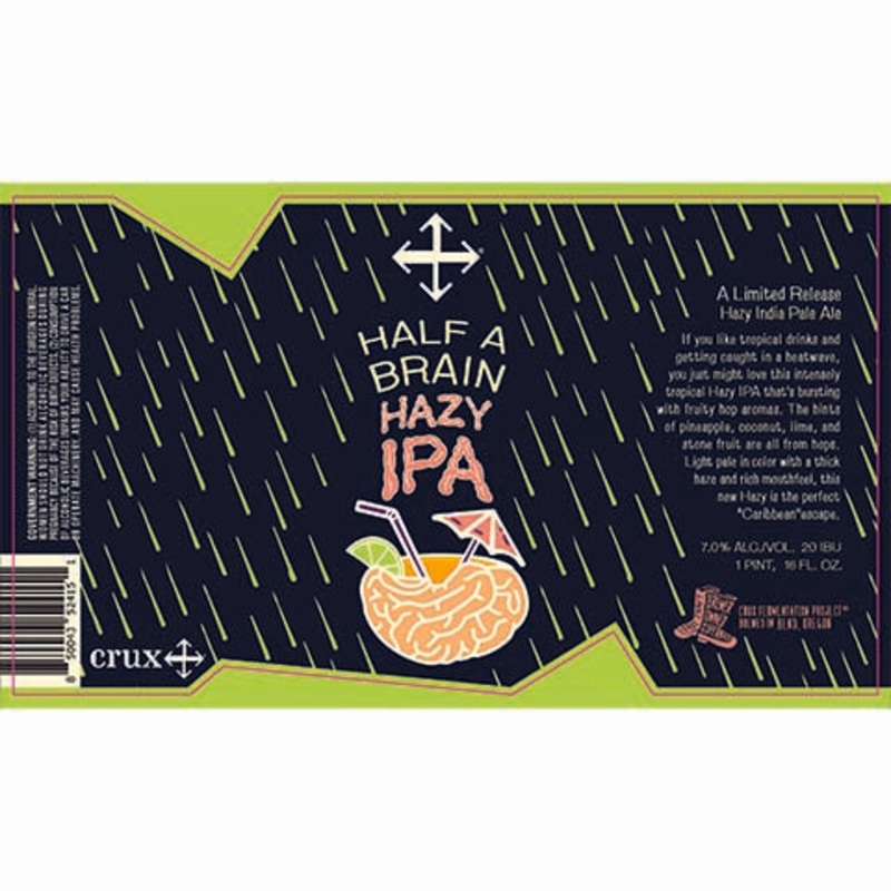 Crux Half A Brain Hazy IPA 16OZ SINGLE CAN