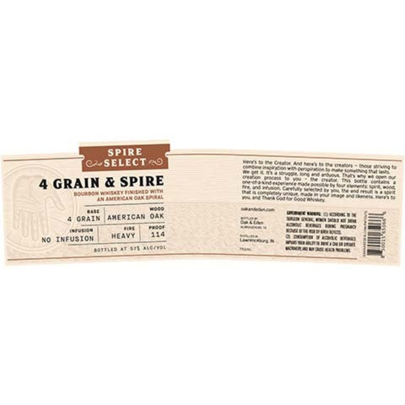 Oak & Eden Spire Select 4 Grain & Spire Bourbon Whiskey 750ML BTL
