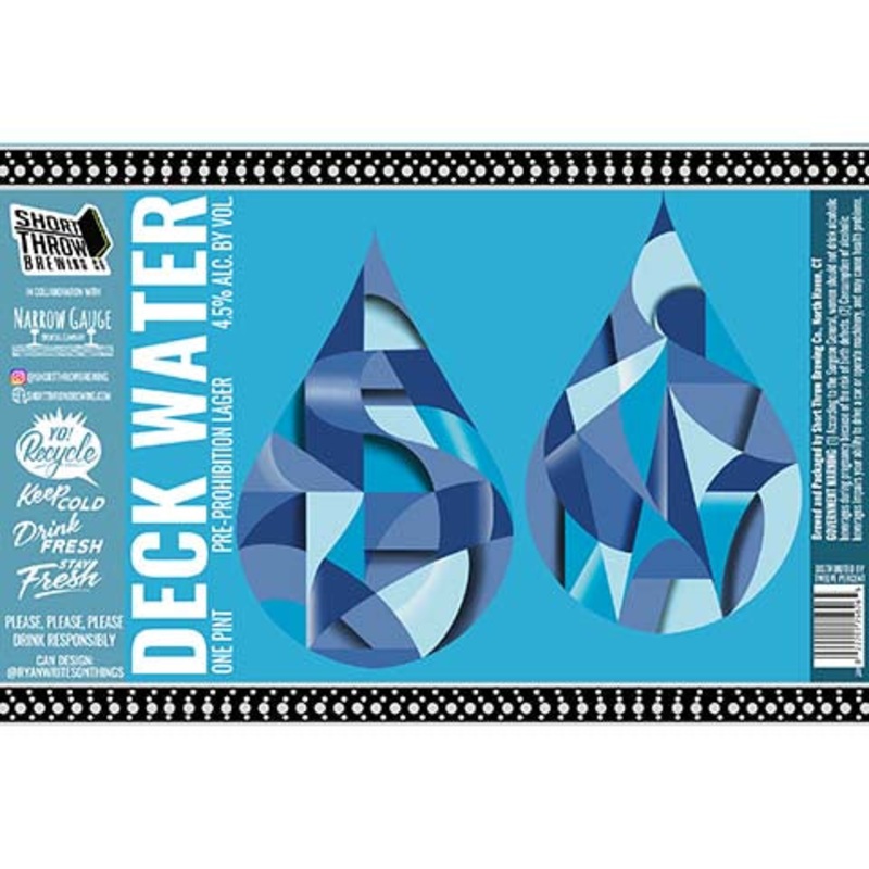 Short Throw Deck Water Lager 16OZ SINGLE CAN