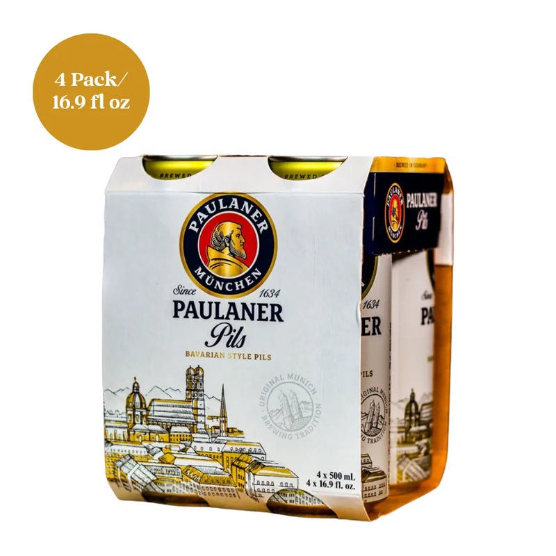 Paulaner Munchen Pils Beer 4pk 16.9 fl oz Cans